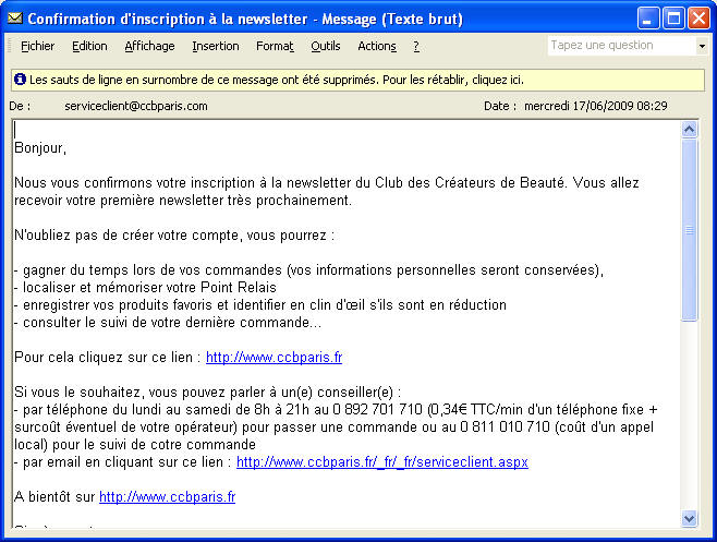 exemple d email